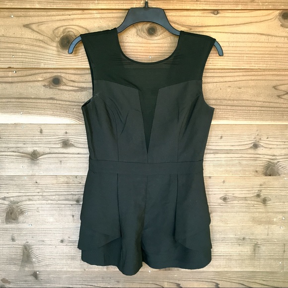 ASOS Petite Pants - ASOS Sheer V Side Ruffle Short Romper Sz 8